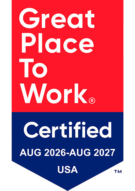 Great Place To Work Certified USA August 2026 through August 2027 - Badge.